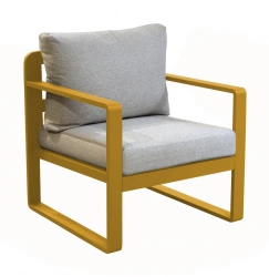Fauteuil sofa - MOJITO II - Aluminium époxy - Miel/Gris