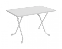 Guéridon pliant - COLA - Acier époxy blanc - Plateau mélamine hydro bois - 110 x 70 cm