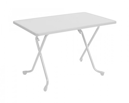 Guéridon pliant - COLA - Acier époxy blanc - Plateau mélamine hydro bois - 110 x 70 cm