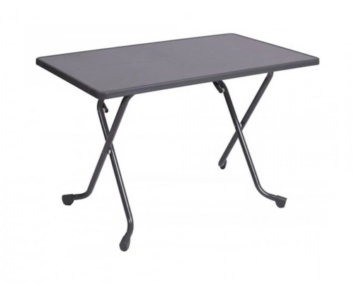 Guéridon pliant - COLA - Acier époxy gris - Plateau mélamine hydro bois - 110 x 70 cm