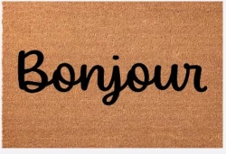 Paillasson 60x40 Fibre Naturelle - Bonjour