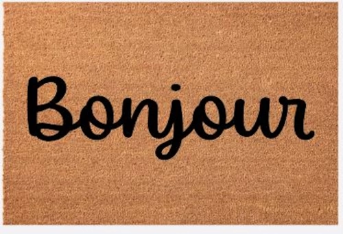 Paillasson 60x40 Fibre Naturelle - Bonjour