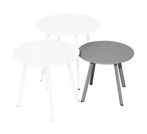 Table basse - MASSAÏ - Acier époxy - Ø40 cm - Gris