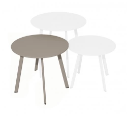 Table basse - MASSAÏ - Acier époxy - Ø45 cm - Crème