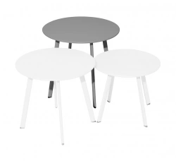 Table basse - MASSAÏ - Acier époxy - Ø50 cm - Gris