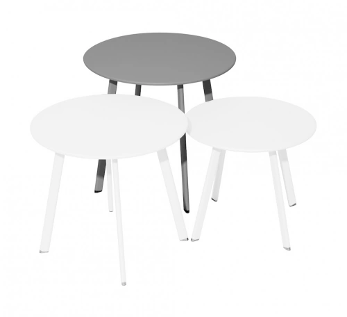Table basse - MASSAÏ - Acier époxy - Ø50 cm - Gris