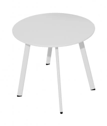 Table basse - MASSAÏ - Acier époxy - Ø60 cm - Blanc