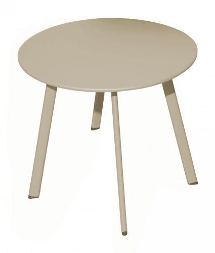 Table basse - MASSAÏ - Acier époxy - Ø60 cm - Crème