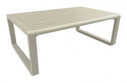 Table basse - TONIO - Aluminium époxy - Lattes - Sauge - 120x80