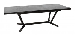 Table extensible - VITA - Aluminium époxy graphite - Plateau céramique Kedra Lucca 6 mm - 180/240 x 100 cm