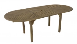 Table ovale extensible - DURBAN - Acacia FSC 100% - Allonge papillon - 160/220 x 100 cm