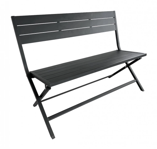 Banc pliant - LUCCA - Aluminium époxy graphite - Lattes - 120 cm