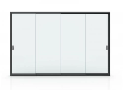 Cloison Vitrée 4M pour Pergola Adossée - Verre Trempé - Aluminium Graphite