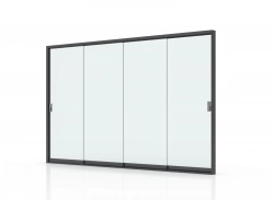 Cloison Vitrée 4M pour Pergola Autoportée - Verre Trempé - Aluminium Graphite