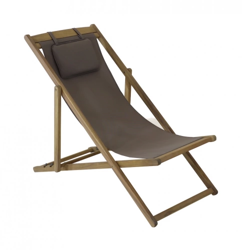 Chilienne - CHILL - Acacia FSC 100% - Toile polyester taupe - Look teck