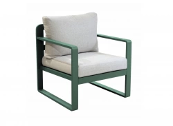 Fauteuil sofa - MOJITO II - Aluminium époxy - Amande/Gris