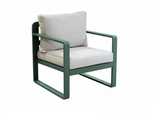 Fauteuil sofa - MOJITO II - Aluminium époxy - Amande/Gris