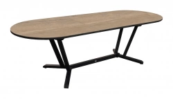Table ovale extensible - VITA - Aluminium époxy graphite - Plateau céramique Kedra Lenk 6 mm - 200/260 x 100 cm