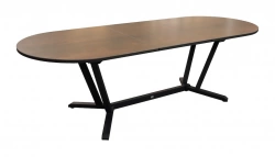 Table ovale extensible - VITA - Aluminium époxy graphite - Plateau céramique Kedra Oxyde 6 mm - 200/260 x 100 cm