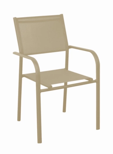 Lot de 6 Fauteuils Empilables Duca - Aluminium/TPEP - Sand/Sand