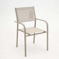 Fauteuil Empilable Duca - Aluminium et TPEP - Sand et Sand