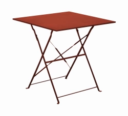 Guéridon pliant en acier – CUBA 70x70 – Plateau carré – Hauteur 71 cm – Coloris terra