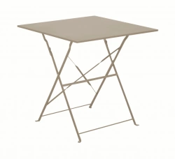 Guéridon pliant en acier – CUBA 70x70 – Plateau carré – Hauteur 71 cm – Coloris crème