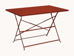 Guéridon pliant en acier – CUBA 110x70 – Plateau rectangulaire – Hauteur 71 cm – Coloris terra