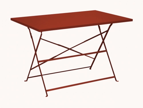 Guéridon pliant en acier – CUBA 110x70 – Plateau rectangulaire – Hauteur 71 cm – Coloris terra
