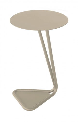 Table basse ronde en aluminium et acier - EZE Ø 40 x H 60 - Coloris crème