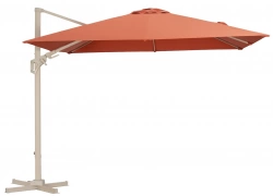 Parasol déporté en aluminium inclinable et orientable – NH 3 x 3 m – Coloris crème et sienne