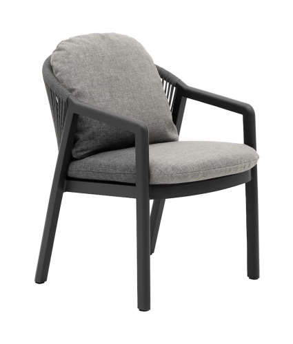 Fauteuil repas – COPENHAGEN – Graphite – Aluminium époxy et rope
