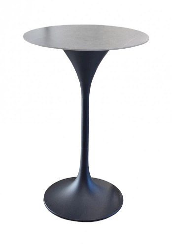 Table haute – MUSE – Ø70 x H104 cm – Graphite – Aluminium époxy / Céramique