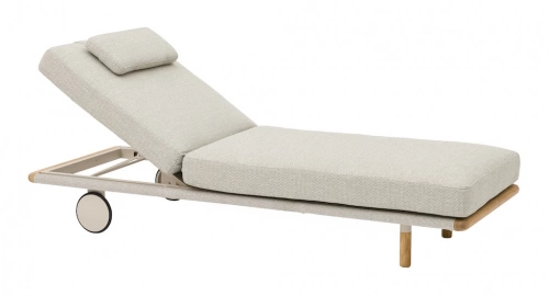 Lit bain de soleil – EVEN – Aluminium / Teck FSC / Rope W.Mocha – Naturel