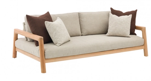 Canapé ECRINS – Aluminium et teck – Rope ronde 6 mm – Teck