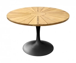 Table ronde SOLEIL Ø120 cm – Graphite Teck