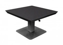 Table basse élévatrice COLOMBO 80 x 80 x 43/69 cm – Aluminium époxy graphite / Céramique KEDRA New Black Boreal