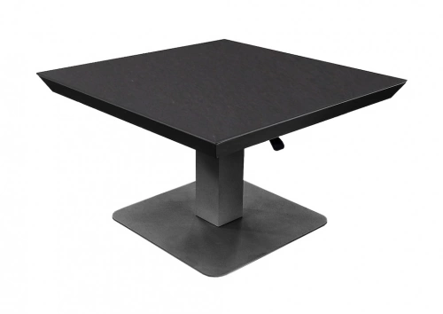 Table basse élévatrice COLOMBO 80 x 80 x 43/69 cm – Aluminium époxy graphite / Céramique KEDRA New Black Boreal