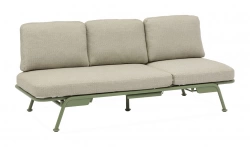 Canapé convertible SUNSET aluminium époxy – Amande / Chiné anthracite