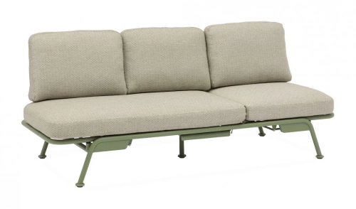 Canapé convertible SUNSET aluminium époxy – Amande / Chiné anthracite