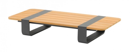 Table basse DOX rectangulaire – 120 x 50 x 20 cm – Aluminium époxy et teck FSC – Graphite