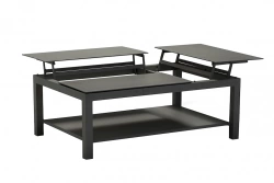 Table basse BUTTERFLY élévatrice – 120 x 80 x 42/54 cm – Aluminium époxy – Graphite