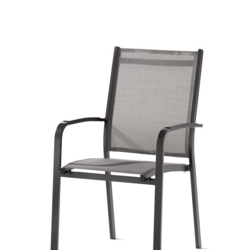 Fauteuil MERAN structure gris foncé, toile Textilux® gris clair