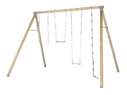 Portique OLIVER pour ado - bois - hors tout 11,85m² - 4 agrès